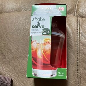 Shake & Serve single serve personal cocktail shaker for one. 15.5 oz capacity.